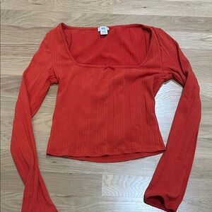 BDG Vibrant Orange Long Sleeve Top
